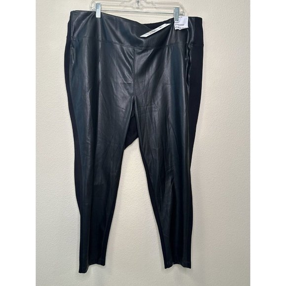 Calvin Klein Pants - NWT New Calvin Klein Womens Faux Leather Stretchy Skinny Pants Size 2x Plus Size